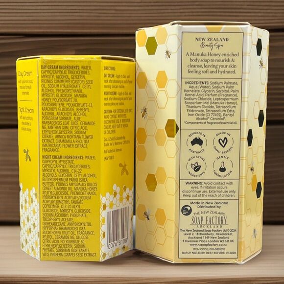 Trader Joe’s Honey Hydration Day & Night Cream Duo Plus 5 Manuka Honey Bars Soap - Picture 2 of 5